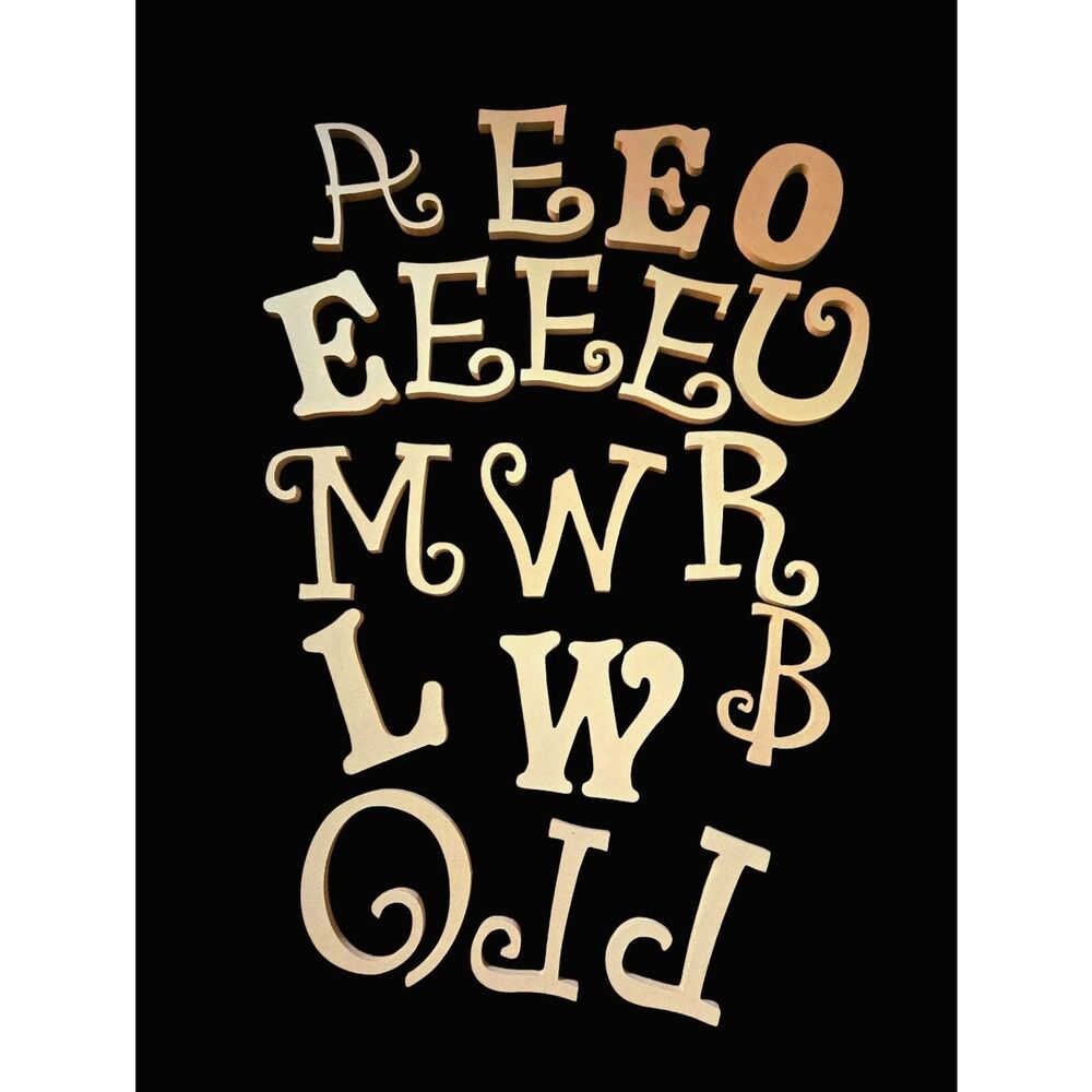 "5/$25" Lot Of Pressed Wood Alphabet Letters For Crafts